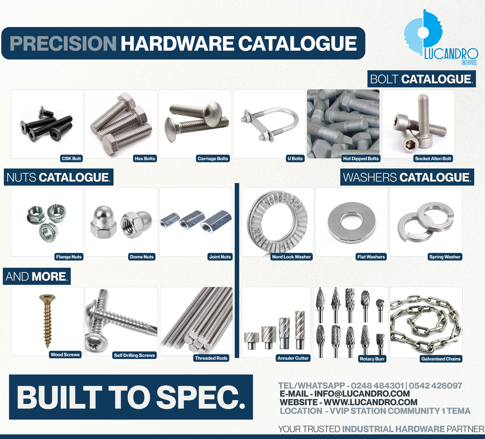 Lucandro precision hardware catalogue design